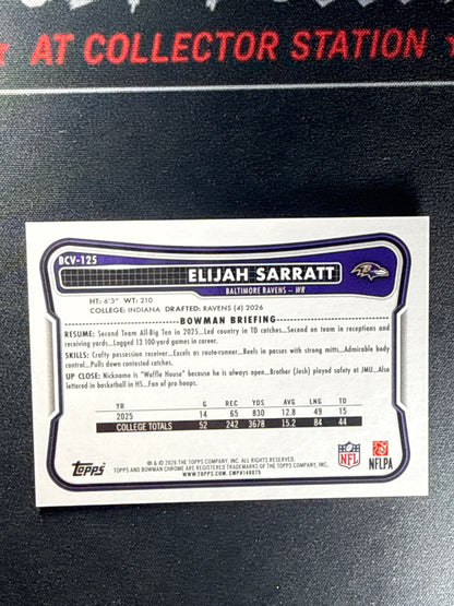 2026 Bowman Football Elijah Sarratt Gold Shimmer /50