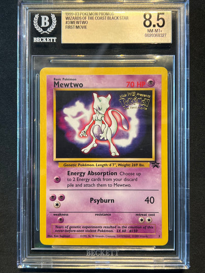 1999 Pokemon Mewtwo Promo Card Warner Bros First Movie #150 BGS 8.5 Beckett