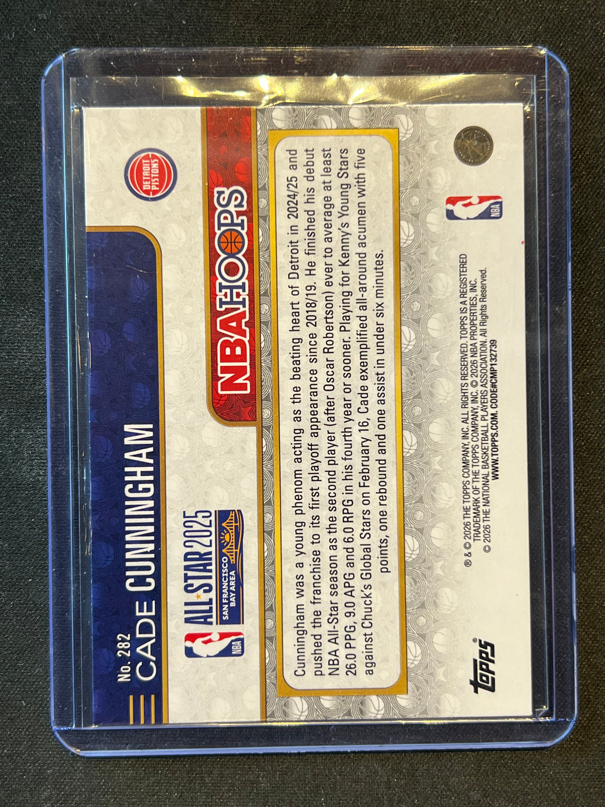 2025-26 Topps NBA Hoops Cade Cunningham #282 Light Burst Blue /149 All-Star
