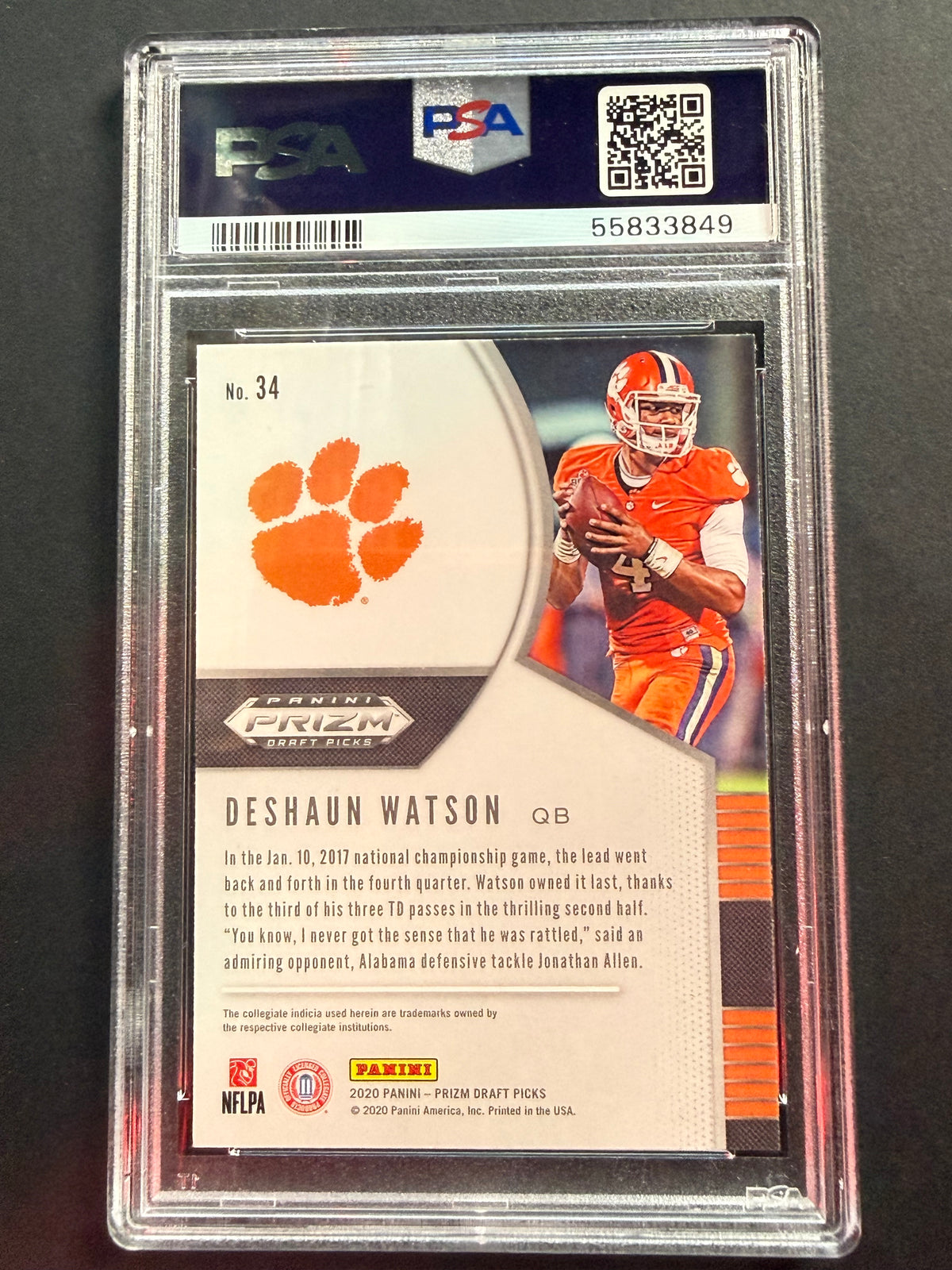 2020 Panini Prizm Draft Picks - Deshaun Watson #34 PSA 10