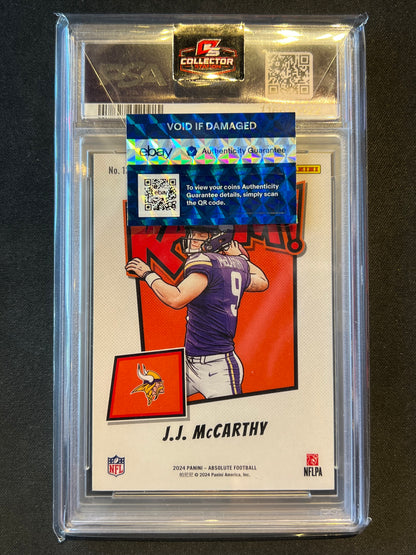 2024 Panini Absolute JJ McCarthy Autographed Kaboom Horizontal RC SSP #13 PSA 8 Auto Grade 10