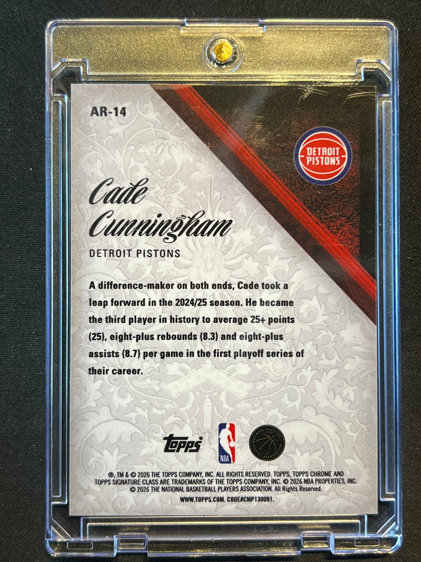 2025-26 Topps Signature Class Cade Cunningham Aristocrats SSP #AR-14 Pistons