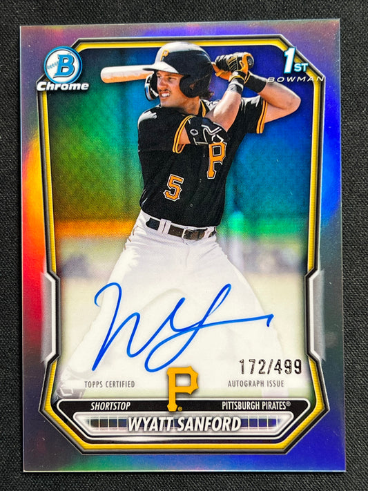 2026 Topps Bowman Chrome Wyatt Sanford 1st Bowman Auto Pirates #CPA-WS /499