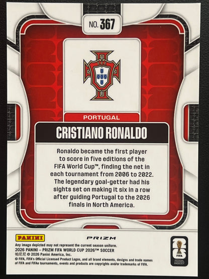2026 Panini Prizm World Cup Cristiano Ronaldo Silver Prizm #367 Portugal