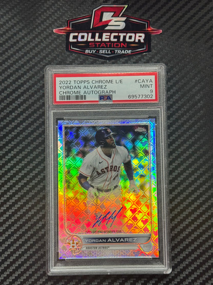 2022 Topps Chrome Logofractor Edition Yordan Alvarez Chrome Autographs #CA-YA PSA 9