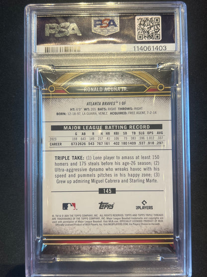 2024 Topps Triple Threads - Ronald Acuna Jr. #145 Amber /199 PSA 8