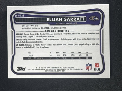 2026 Bowman Football Elijah Sarratt Gold Shimmer /50