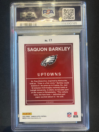 2024 Panini Donruss Optic - Uptowns Saquon Barkley #17 PSA 9