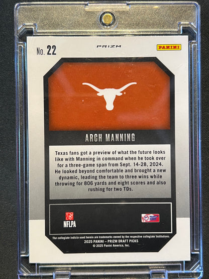 2025 Panini Prizm Draft Picks - New Recruits Arch Manning #22 Red Ice Prizm Rated Prospect