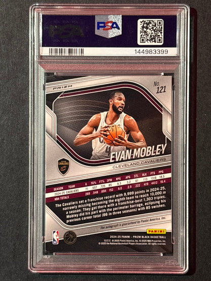 2024 Panini Prizm Black Evan Mobley Silver Auto #121 PSA 10