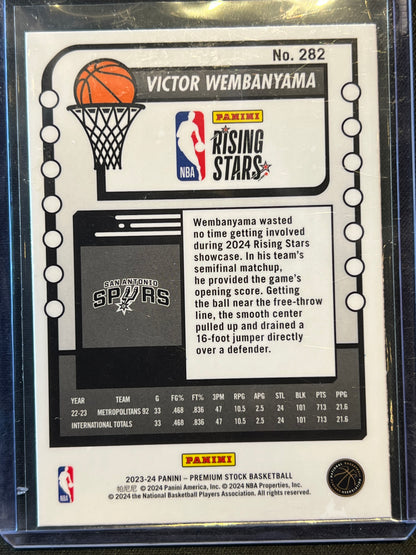 2023-24 Panini NBA Hoops Premium Stock #282 Rising Stars Victor Wembanyama (RC)