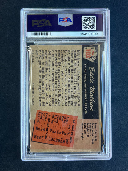 1955 Bowman #103 Eddie Mathews PSA 2.5 GOOD+ Milwaukee Braves HOF
