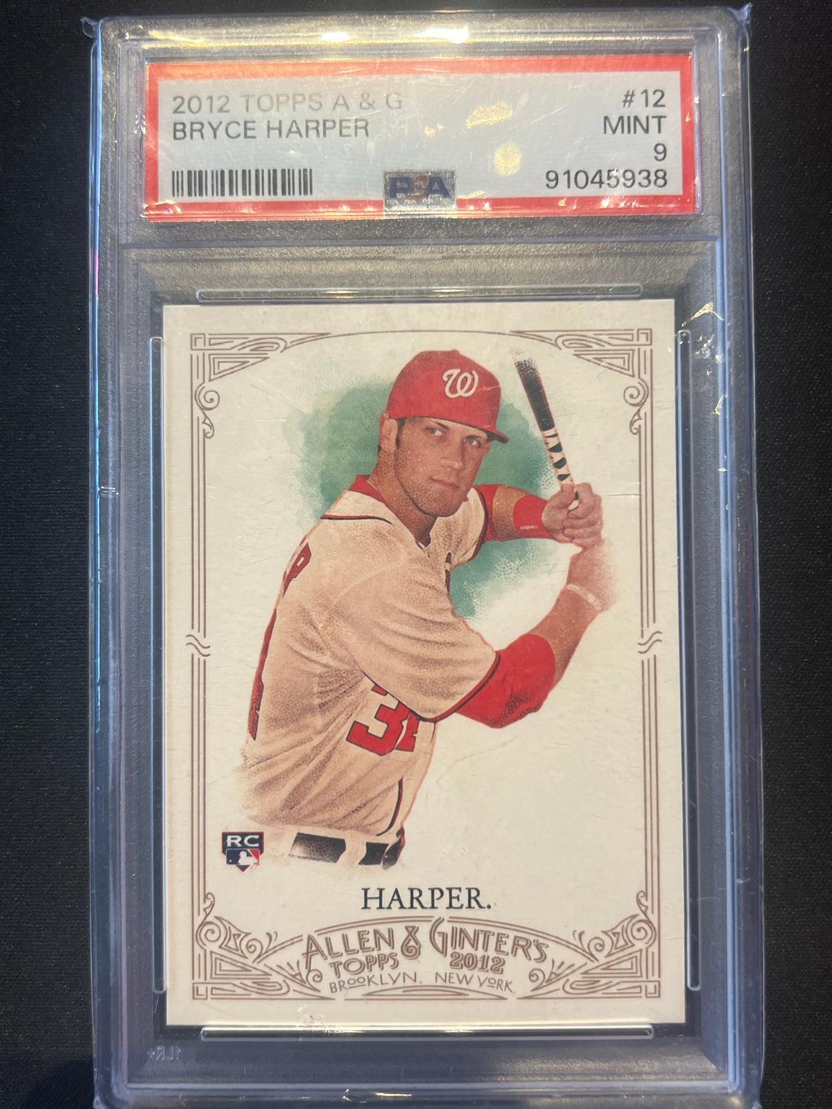 2012 Topps Allen & Ginter #12 Bryce Harper Washington Nationals Rookie PSA 9 MINT