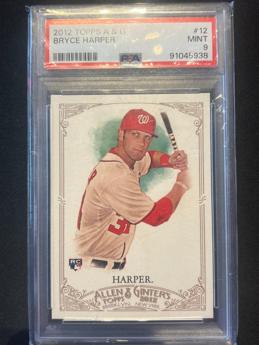 2012 Topps Allen & Ginter #12 Bryce Harper Washington Nationals Rookie PSA 9 MINT