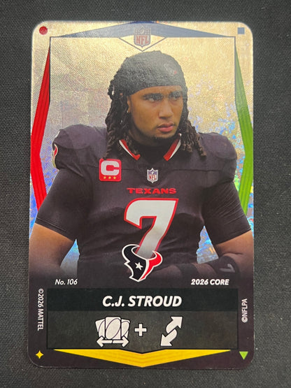 2026 UNO Elite C.J. Stroud #106 Cracked Ice Foil Texans