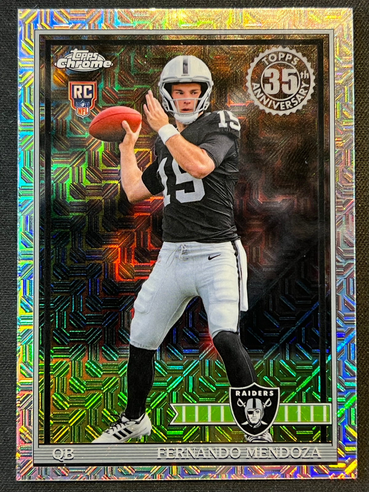 2026 Topps Flagship Fernando Mendoza Silver Pack Mojo Rookie #91TRC-1 Raiders