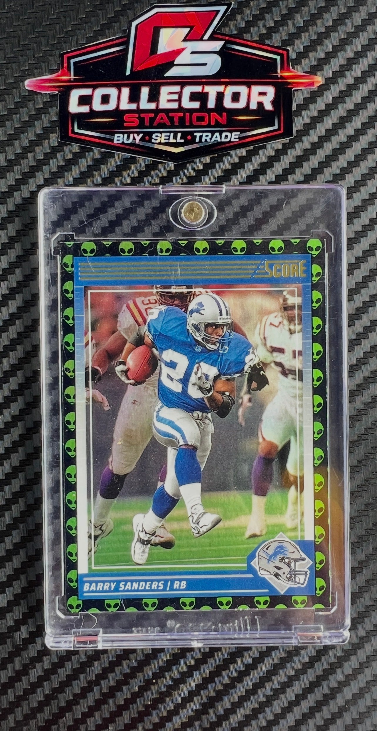 Panini 2024 Score Barry Sanders Extraterrestrial Refractor SSP #98