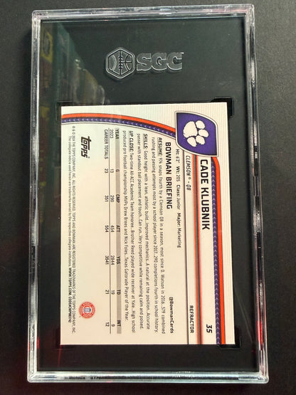 2024 Bowman U Chrome Cade Klubnik Refractor #35 SGC 9.5