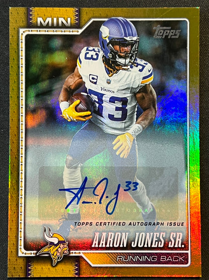 2025 Topps Flagship Aaron Jones Auto 41/50 Gold Minnesota Vikings #240