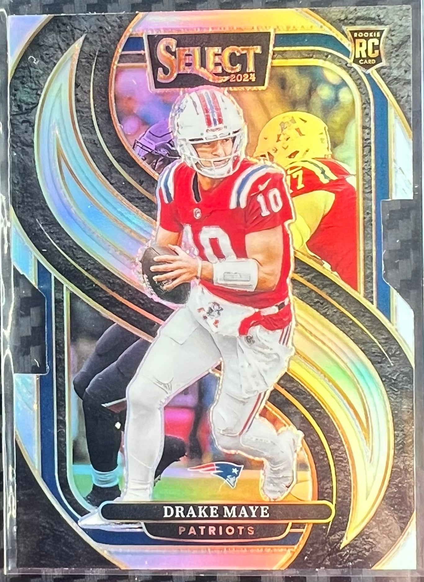 2024 Panini Select - Premier Level Drake Maye #113 Silver Prizm Die-Cut (RC)