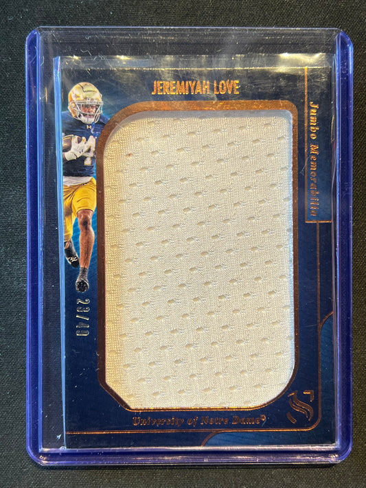 2025 Panini Silhouette Jeremiyah Love Jumbo Relic /49 #JM-JLE