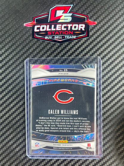 2024 Panini Prizm - Caleb Williams Fireworks Green Cracked Ice Prizm  #25