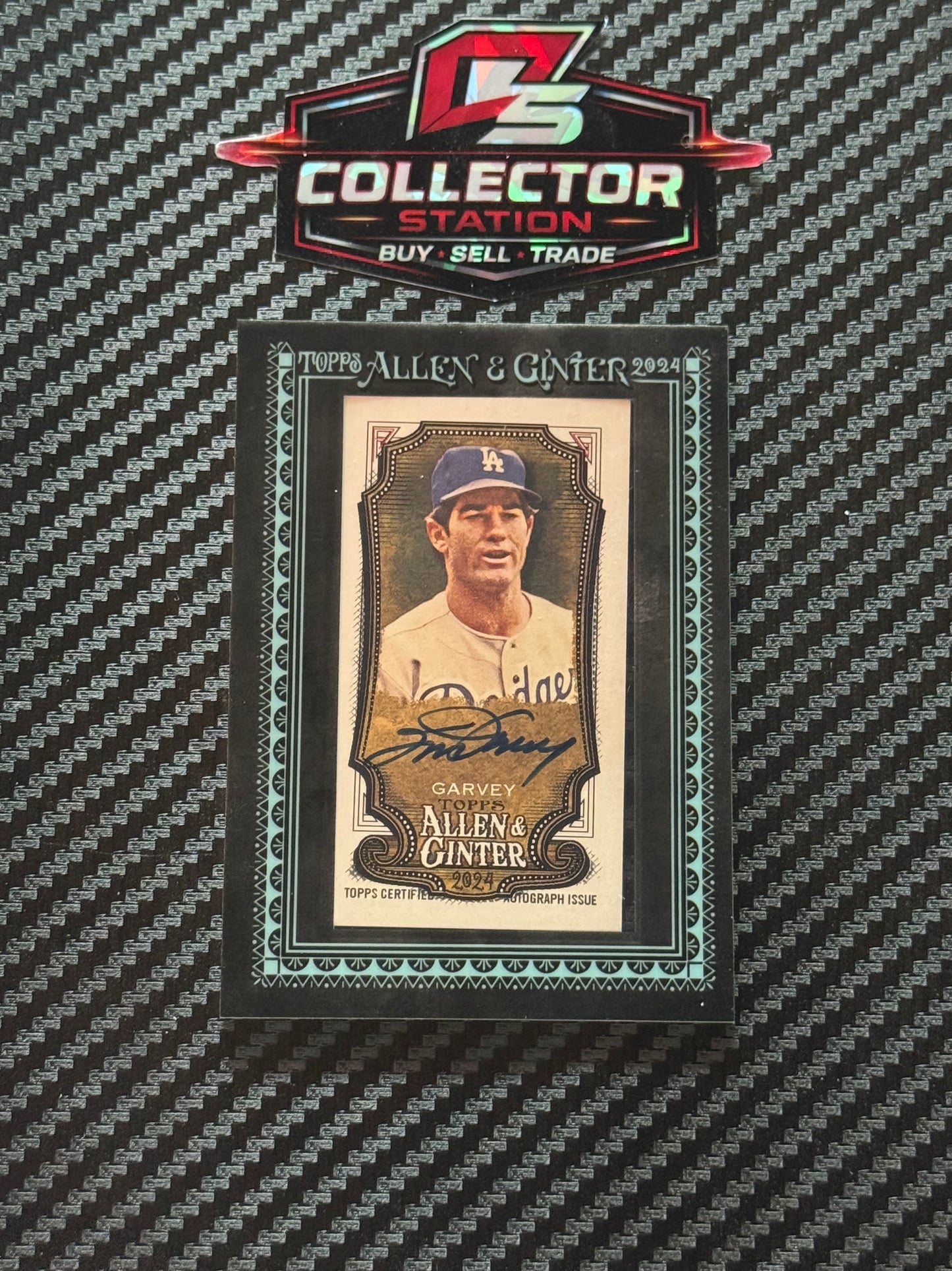 2024 Topps Allen & Ginter Steve Garvey Mini Auto Black Frame /25 #MA-SG (Blue Ink)