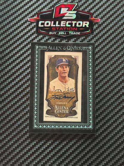 2024 Topps Allen & Ginter Steve Garvey Mini Auto Black Frame /25 #MA-SG (Blue Ink)