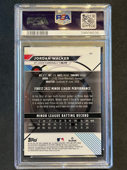 2023 Topps Finest - Jordan Walker #60 Green Speckle Refractor /125 (RC) PSA 10