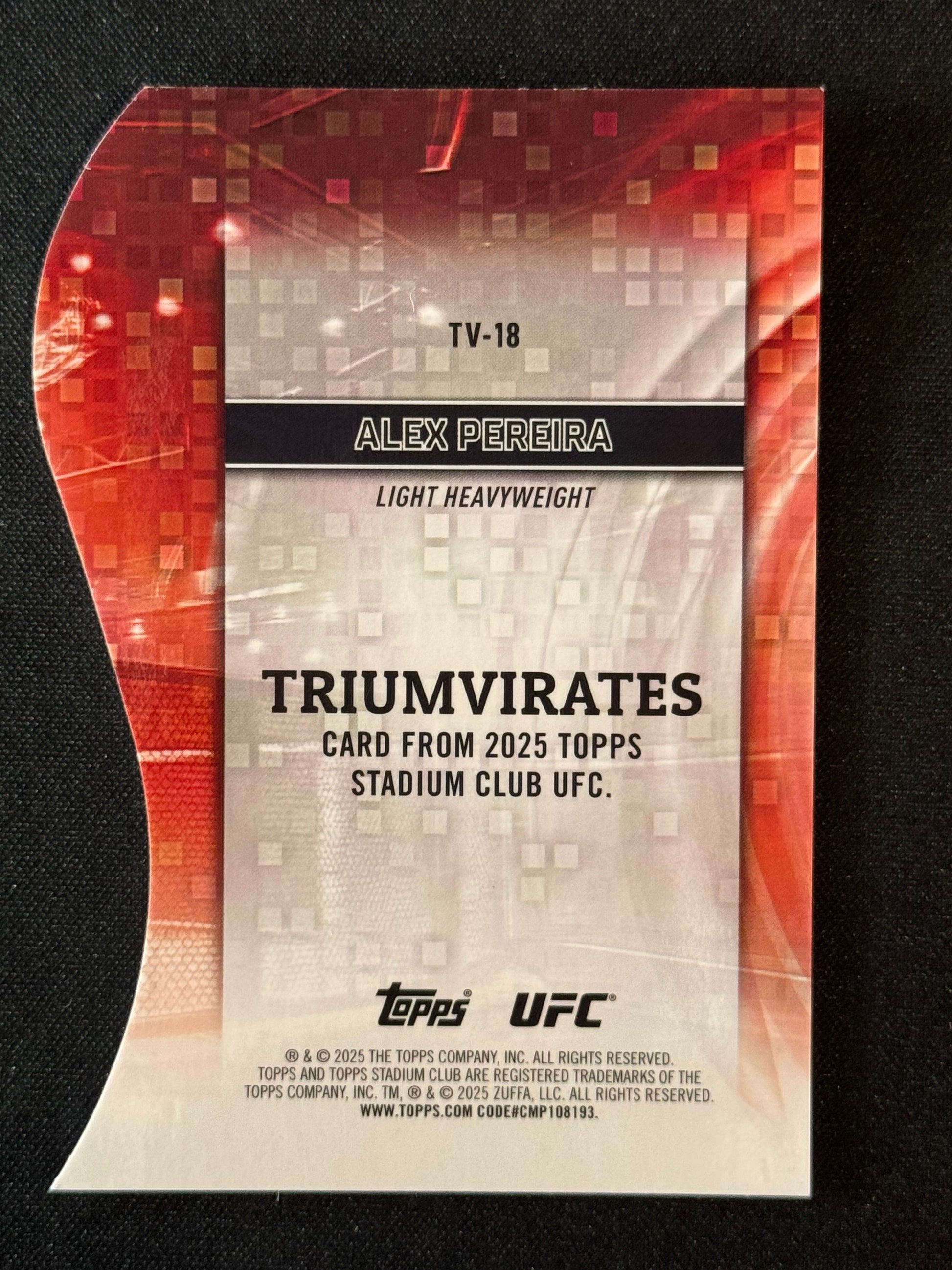 2025 Topps Stadium Club UFC Chrome Triumvirates Alex Pereira #TV-18