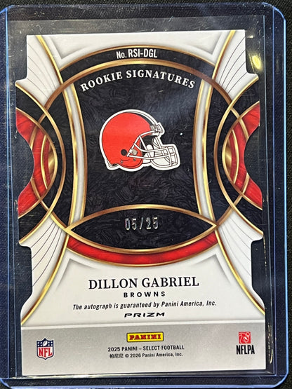 2025 Panini Select Dillon Gabriel Tie Dye Prizm Auto 5/25 NUMBER MATCH