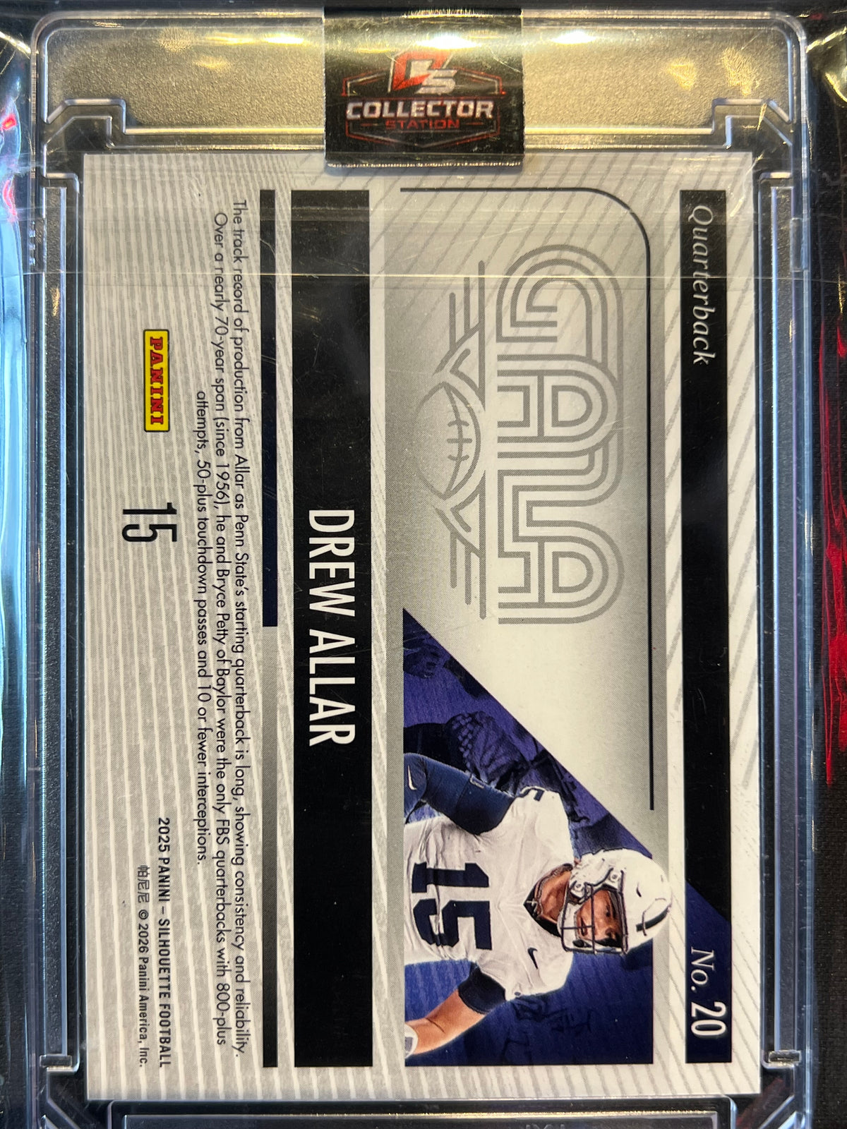 2025 Panini Silhouette GALA Drew Allar  Penn State RC 6/8 #20 Steelers