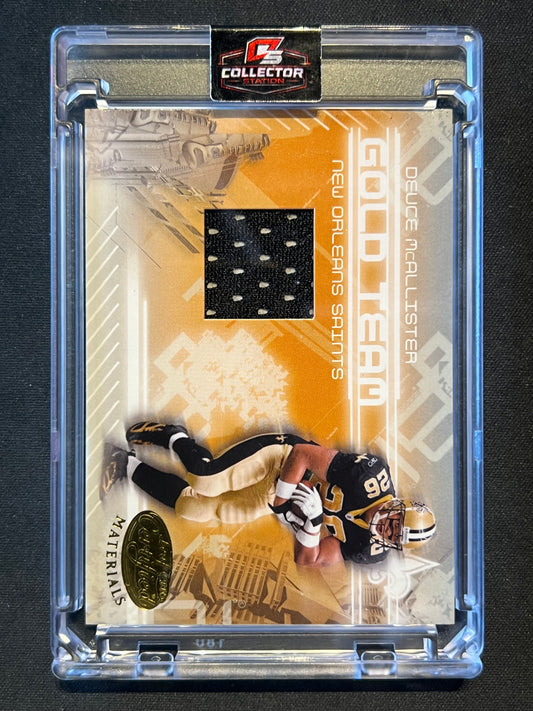 2005 Leaf Certified Materials Gold Team #8 Deuce McAllister /150 Game Worn Patch