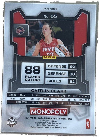 Panini 2024 Prizm Caitlin Clark Free Parking Cracked Ice RC