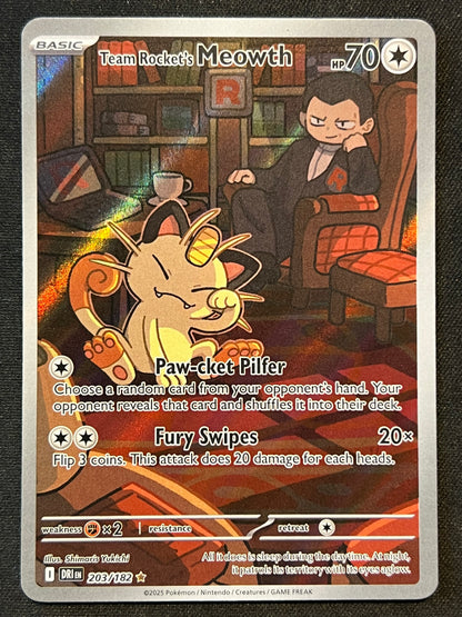 Team Rocket's Meowth - 203/182 - SV10: Destined Rivals (DRI) NM Pokemon