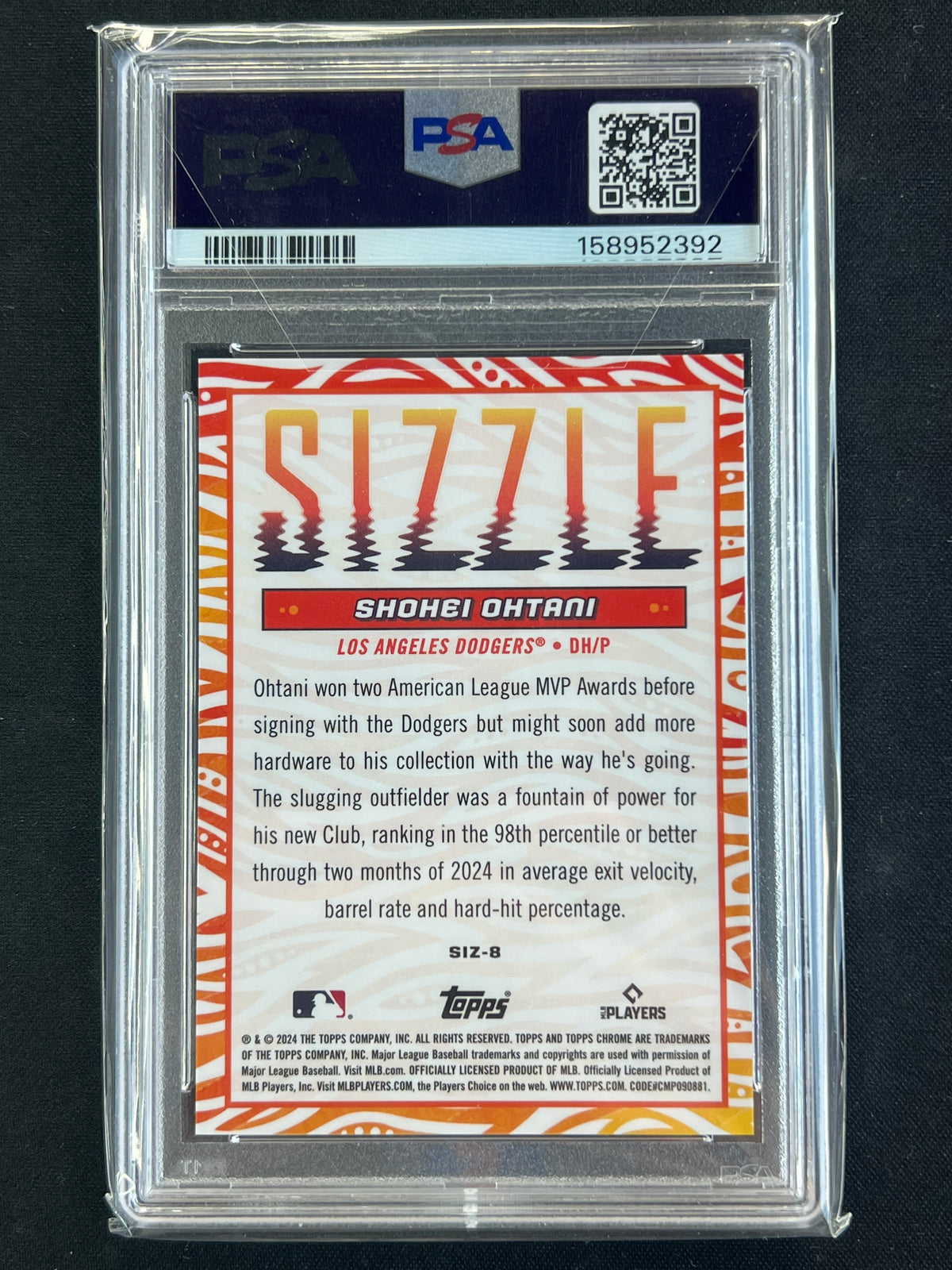 2024 Topps Chrome Update Series - Sizzle Shohei Ohtani #SIZ-8 PSA 9 SSP