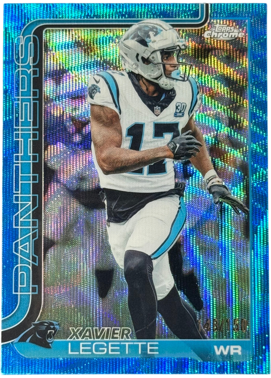 2025 Topps Chrome Xavier Legette Blue Wave Refractor /150 #38