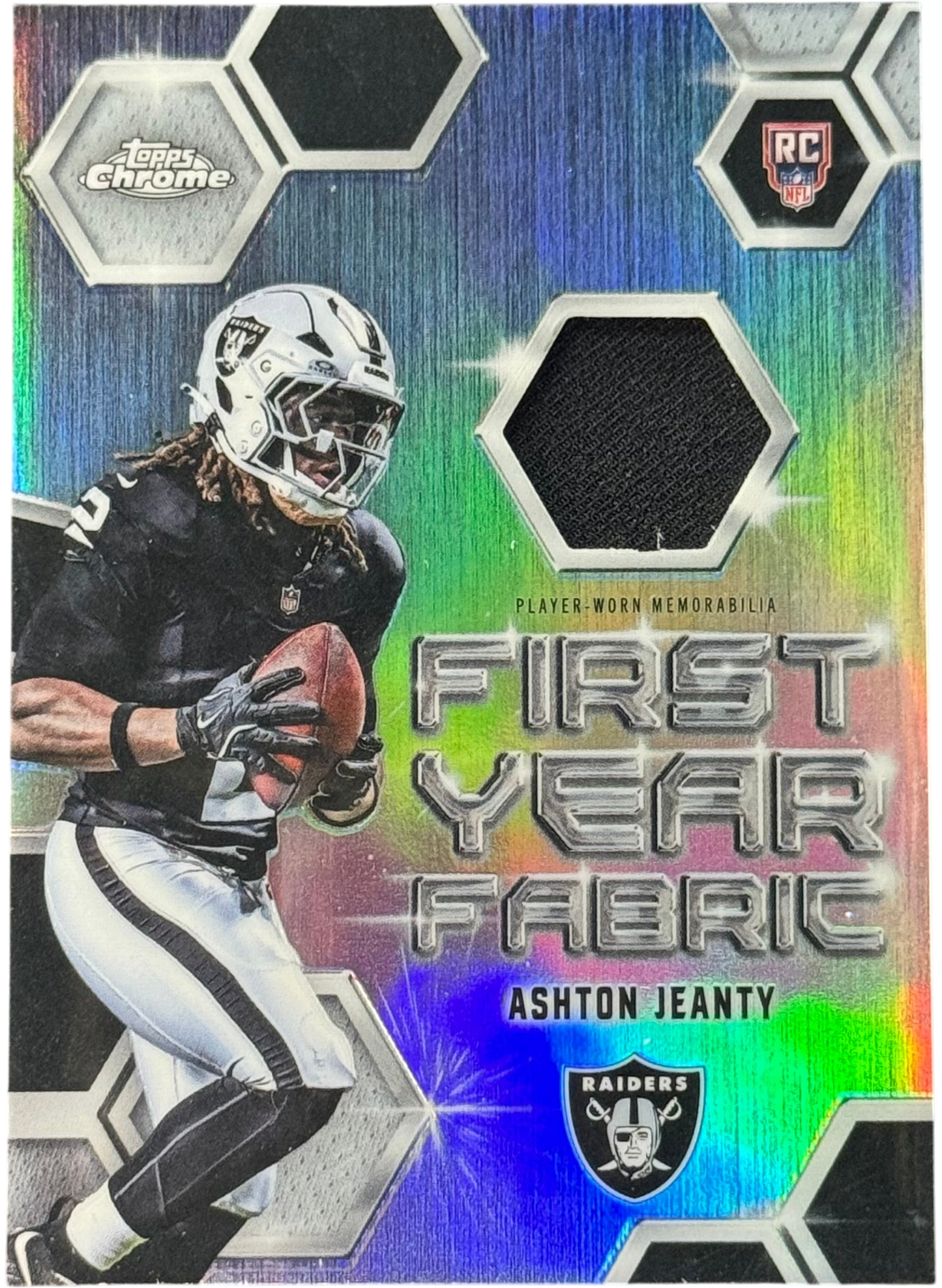 Topps Chrome 2025 Ashton Jeanty First Year Fabric Rookie #FYF-AJ