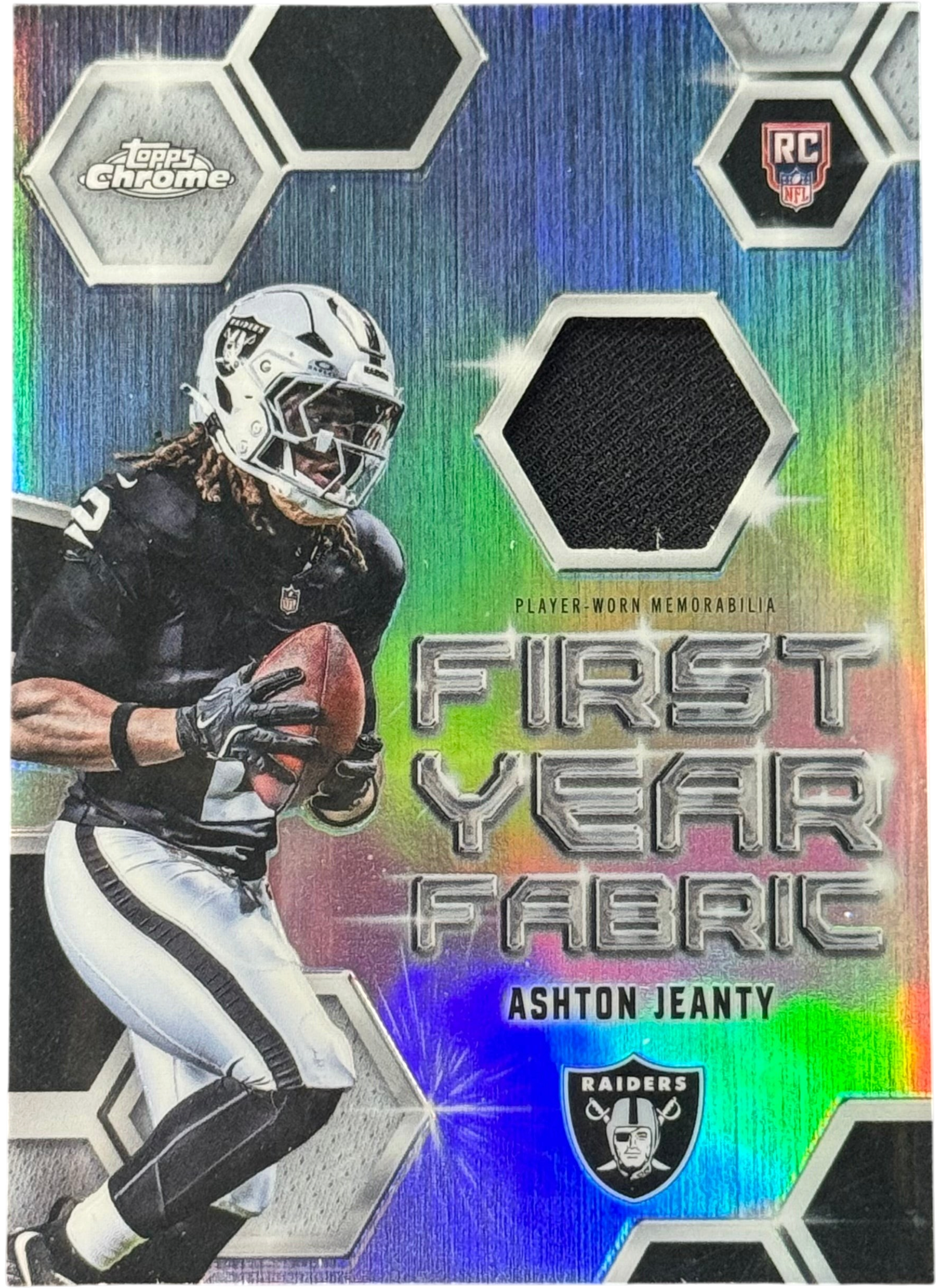 Topps Chrome 2025 Ashton Jeanty First Year Fabric Rookie #FYF-AJ