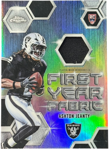 Topps Chrome 2025 Ashton Jeanty First Year Fabric Rookie #FYF-AJ