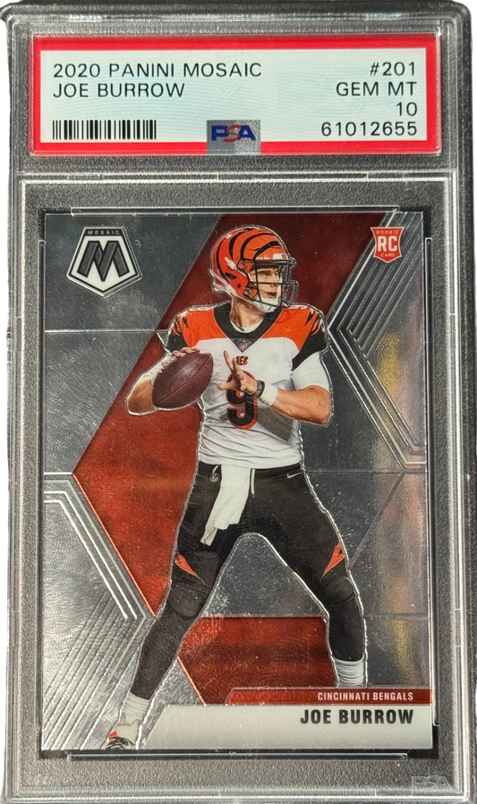 2020 Panini Mosaic Rookies Joe Burrow #201 RC PSA 10