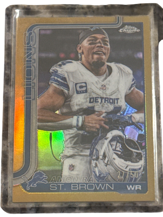 2025 Topps Chrome Amon-Ra St. Brown [Gold Refractor] #98 /27