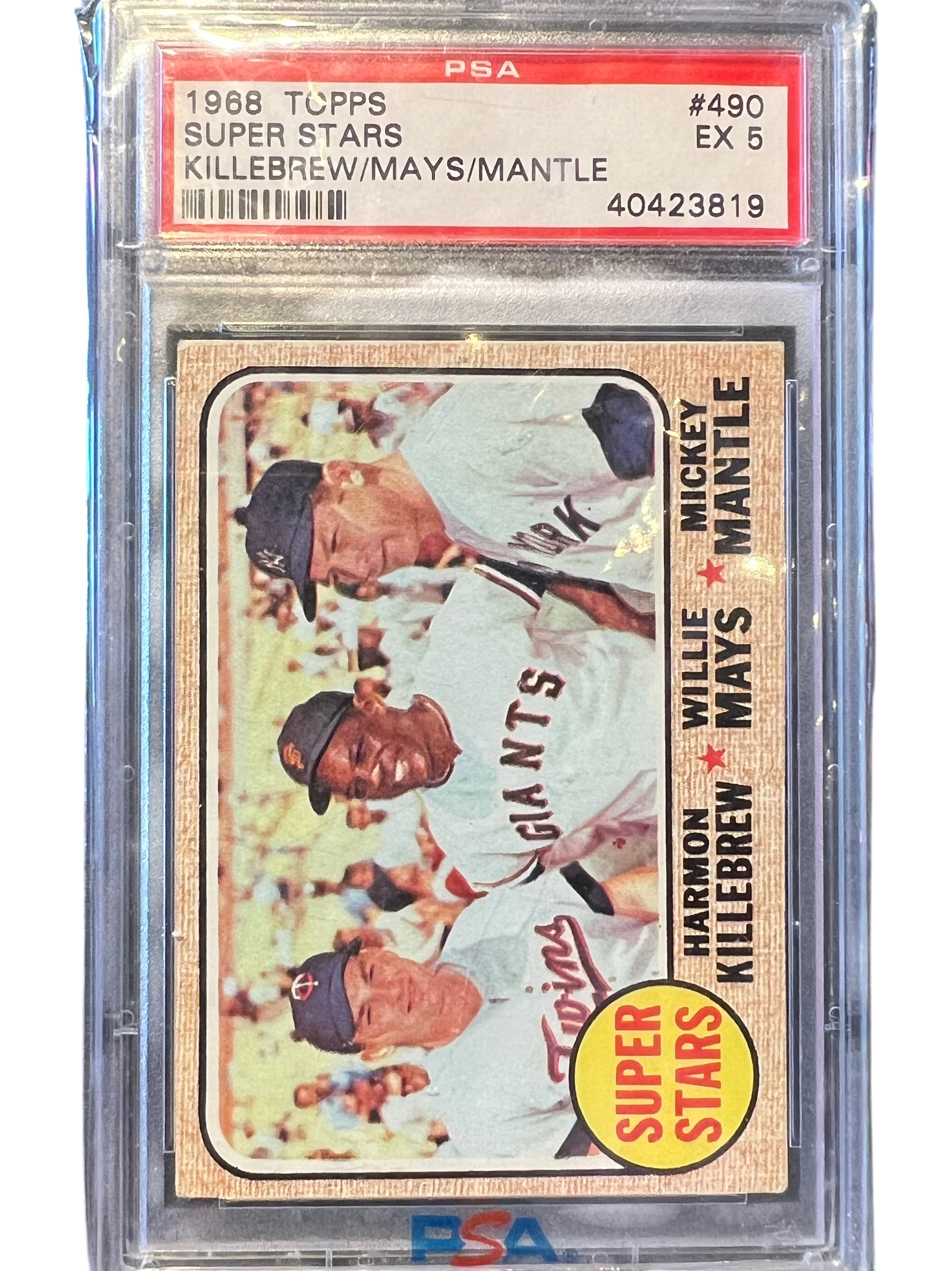 1968 Topps Baseball Superstars Killebrew Mays Mantle PSA 5 EX Card #490