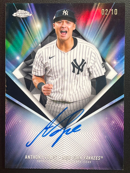 2026 Topps Chrome Anthony Volpe 75th Diamond Autograph Black 02/10 #75D-AV