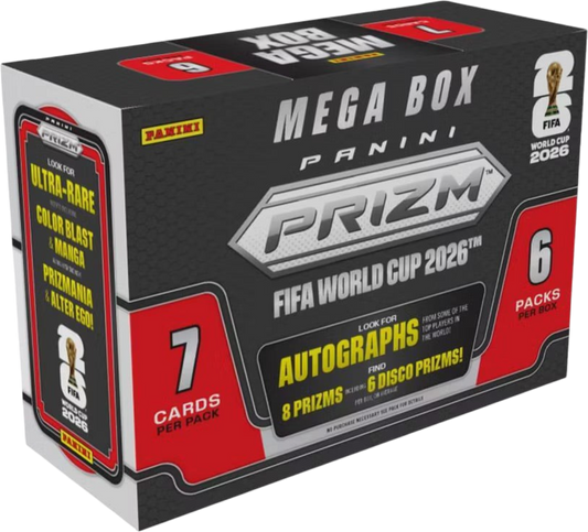 2026 Panini Prizm FIFA World Cup Soccer Trading Card Mega Box