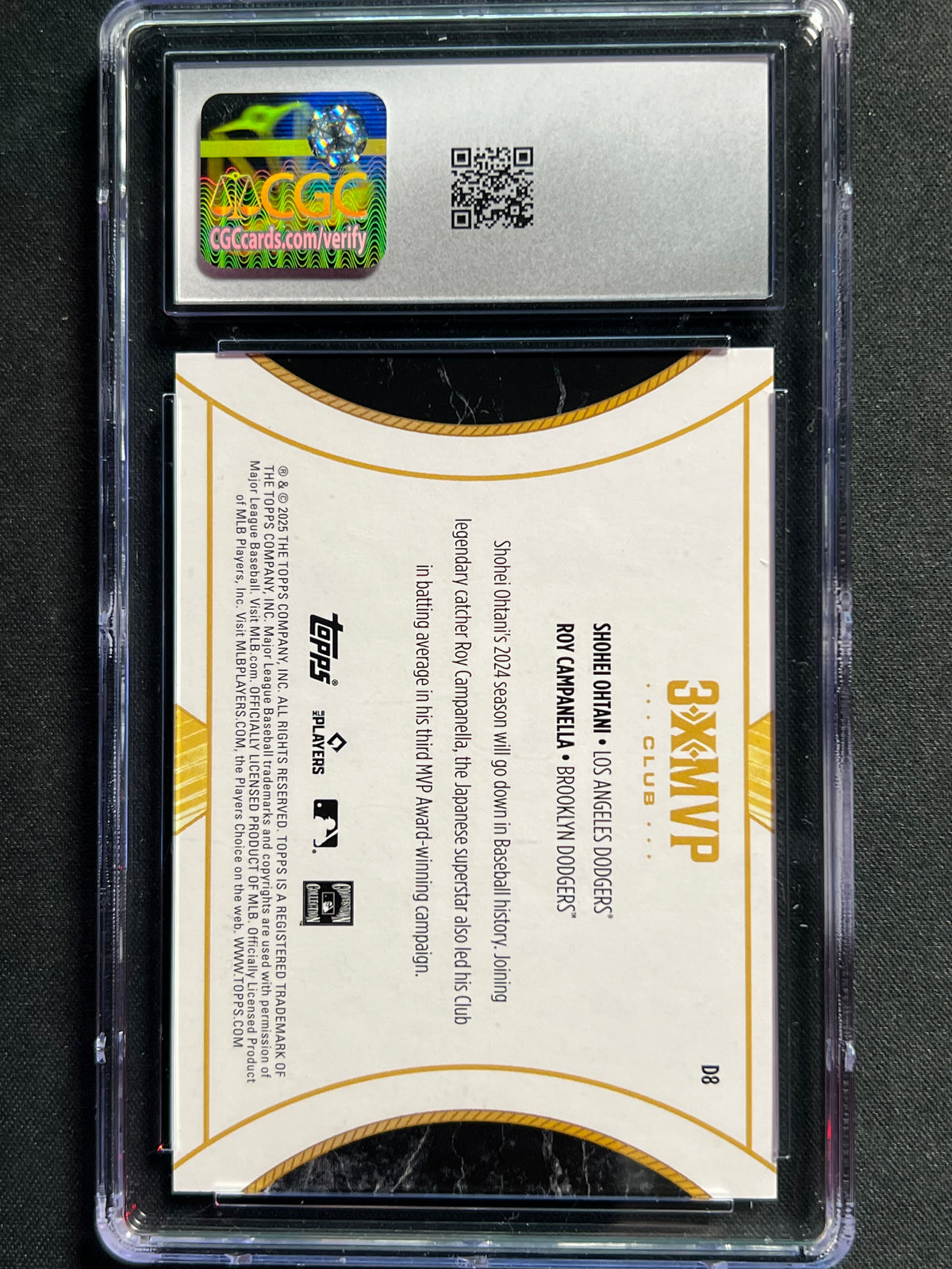 2025 Topps Welcome to the Club Shohei Ohtani, Roy Campanella #D8 CGC GEM MINT 10