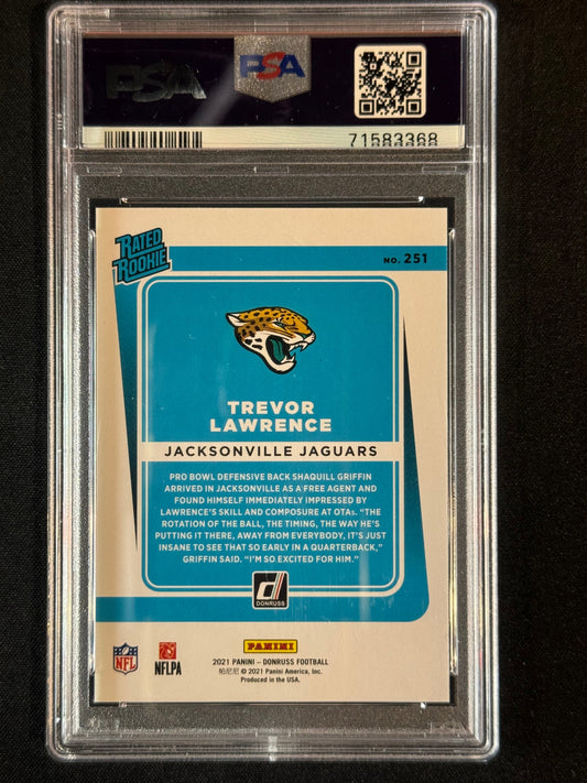 2021 Panini Donruss Trevor Lawrence Rated Rookie #251 RC PSA 10