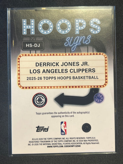 2026 Topps Hoops Basketball Derrick Jones Jr. 69/75 #HS-DJ Autograph