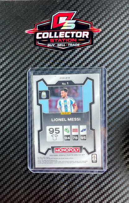 Panini 2026 Prizm Monopoly FIFA World Cup Lionel Messi Green Wave #1