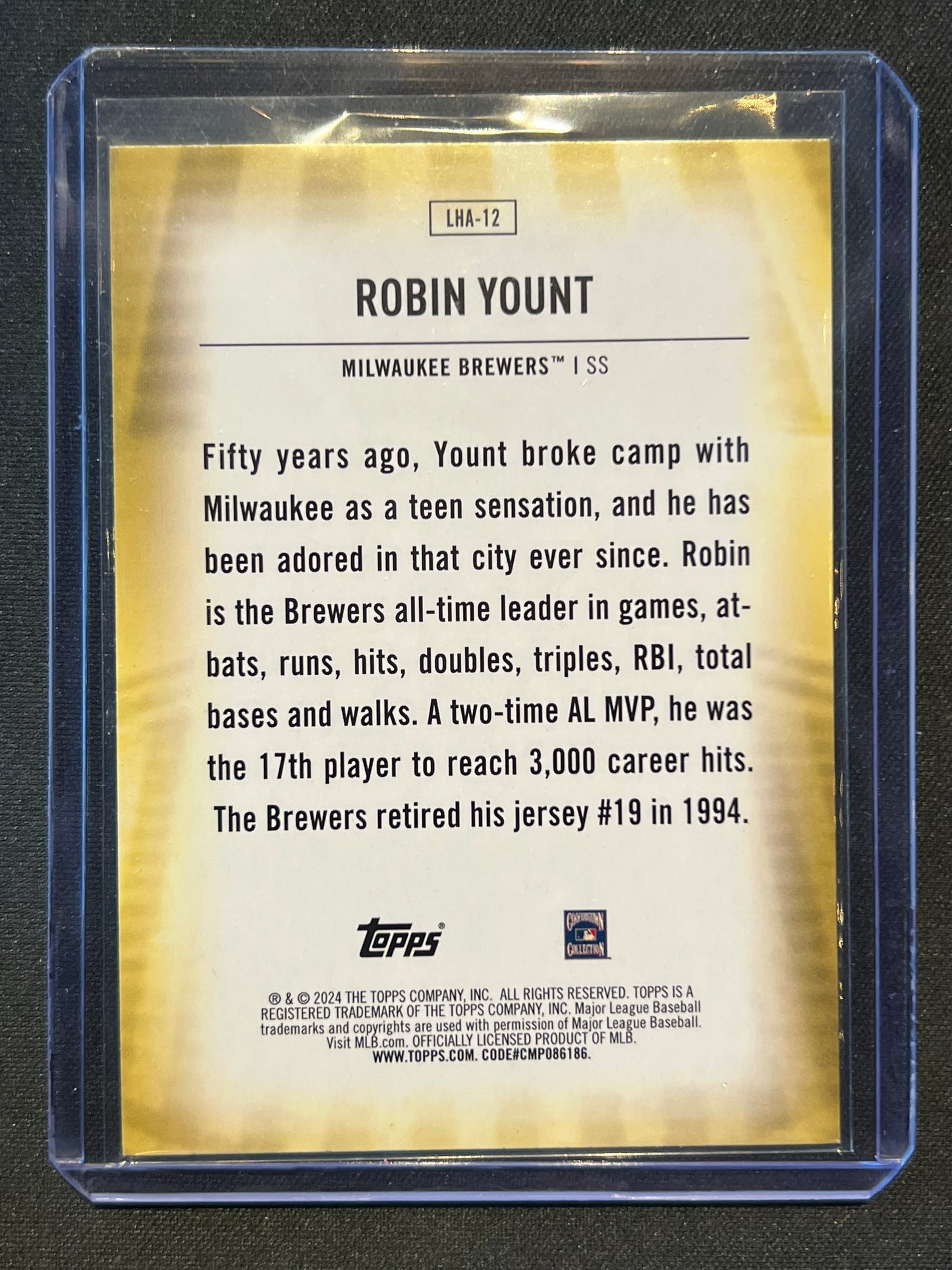 2024 Topps Update Series - Legendary Home Field Advantage Robin Yount #LHA-12